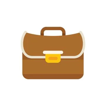Job briefcase icon flat vector. Work bag Stock Illustration