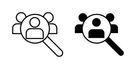 Job candidate icon in black and white. vector icon pack for websites Stock Illustration