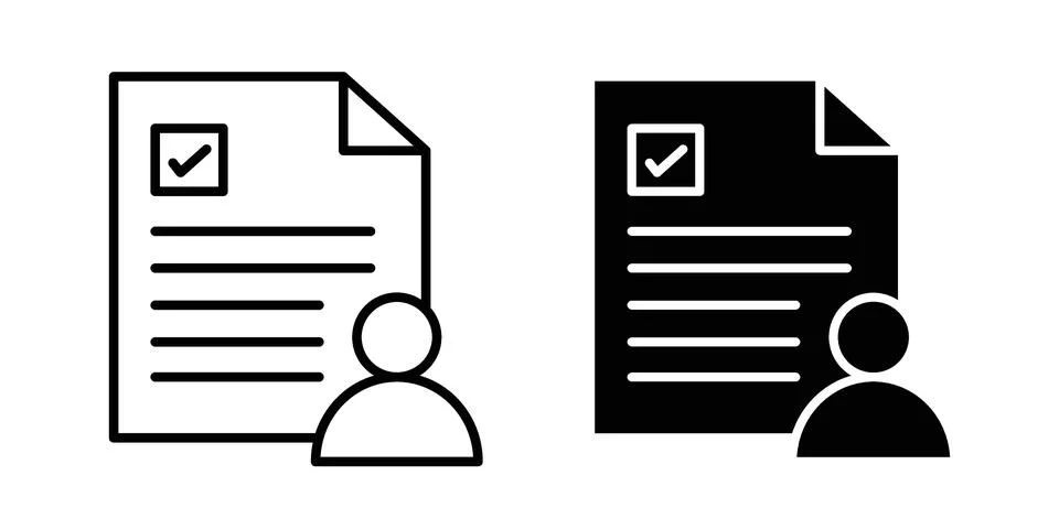 Job candidate icon bundle for website design projects Stock Illustration