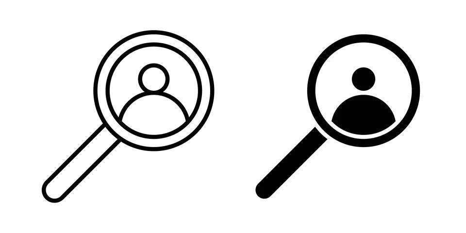 Job candidate icon solid, line, and editable vector set. Stock Illustration