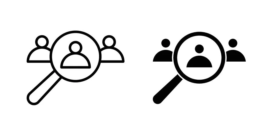 Job candidate icon vector concepts, line and silhouette style Stock Illustration
