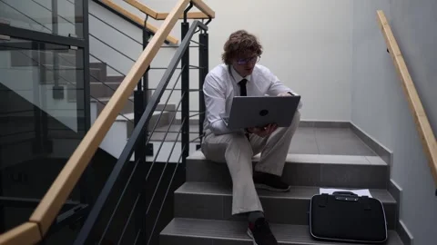 Job candidate preparing for interview focused study moment Stock Footage 333973296