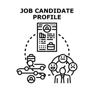 Job candidate profile evaluation and recruitment process Stockillustratie