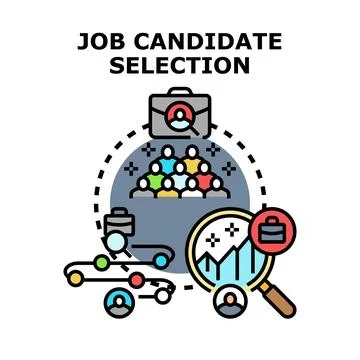Job candidate selection process concept illustration Stock Illustration