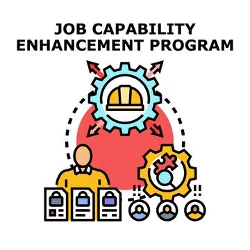 Job capability enhancement program vector concept acquiring new skills Illustrazione stock