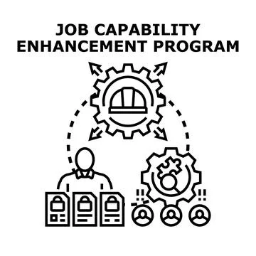 Job capability enhancement program vector concept acquiring new skills 스톡 일러스트