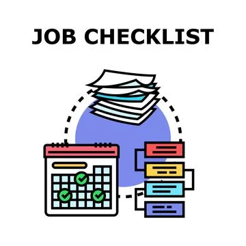 Job checklist managing tasks and planning work schedule Stock Illustration