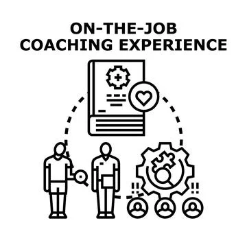 On the job coaching experience mentorship learning Stock Illustration