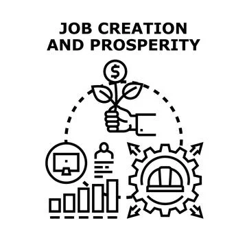 Job creation and prosperity concept vector illustration イラスト素材