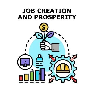 Job creation and prosperity concept vector illustration Stock Illustration