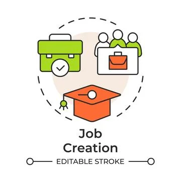 Job creation multi color concept icon Stock Illustration
