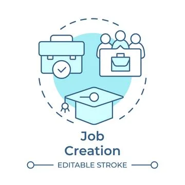 Job creation soft blue concept icon Stock Illustration