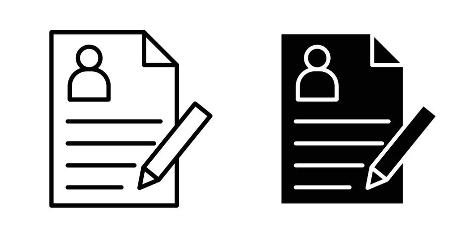Job description icon vector concepts, line and silhouette style Stock Illustration