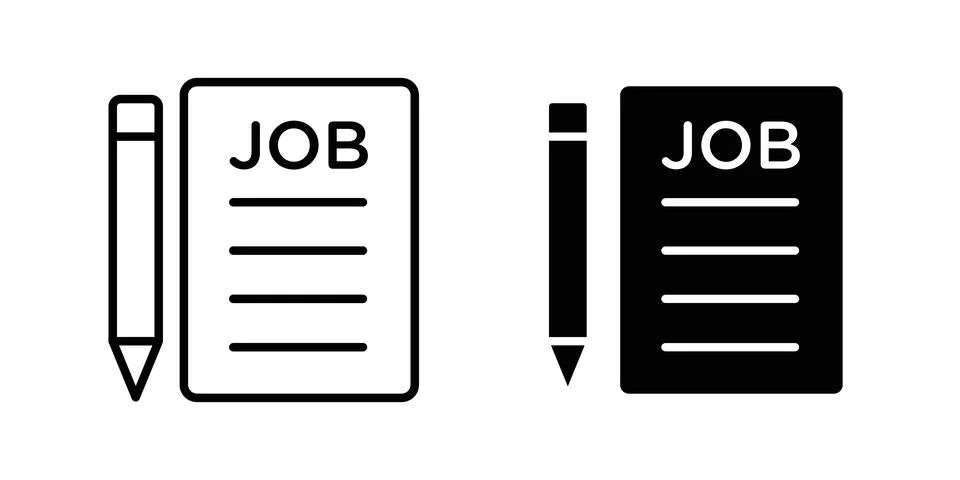 Job description icon vector template set in black Stock Illustration
