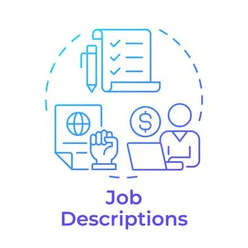Job descriptions blue gradient concept icon Stock Illustration