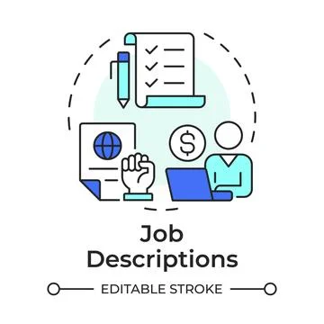 Job descriptions multi color concept icon Stock Illustration