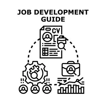 Job development guide for career progress planning Illustrazione stock