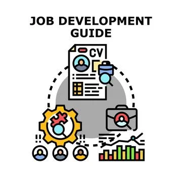 Job development guide for career progress planning Stock Illustration