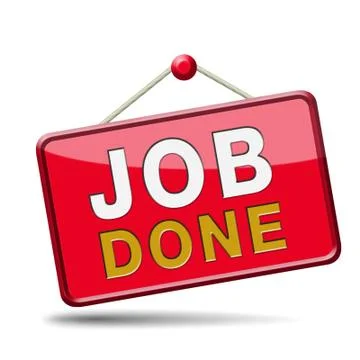 Job done red placard Stock Illustration