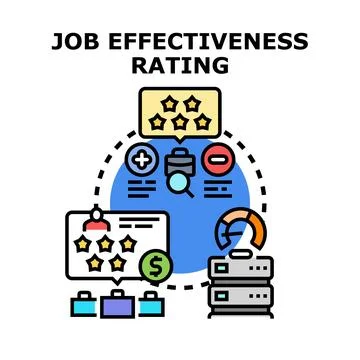 Job effectiveness rating system performance evaluation Stock Illustration