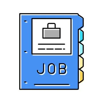 Job folder color icon vector illustration Stock Illustration