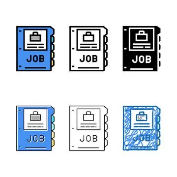 Job folder color icon vector minimal Stock Illustration