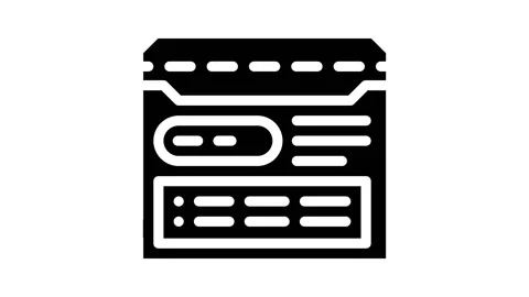 Job folder glyph icon animation Stock Footage 227106745