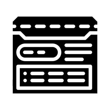 Job folder glyph icon vector illustration Illustrazione stock