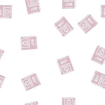 Job folder glyph seamless pattern Stock Illustration