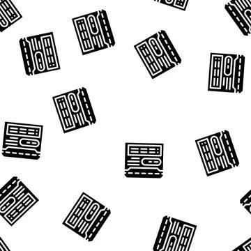 Job folder glyph vector seamless pattern Illustrazione stock