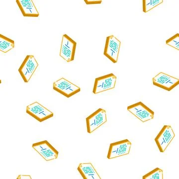 Job folder isometric icon seamless pattern Stock Illustration