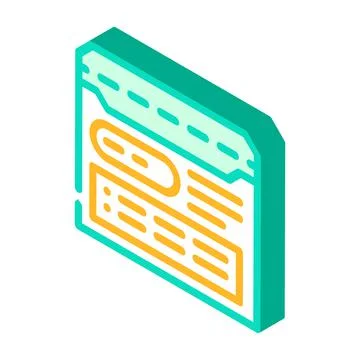 Job folder isometric icon vector illustration Stock Illustration