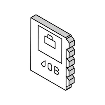 Job folder isometric icon vector illustration Illustrazione stock