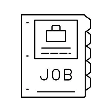 Job folder line icon vector illustration Stock Illustration