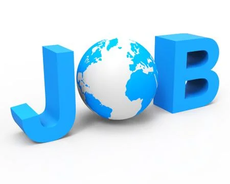 Job globe indicating globalization recruitment and hire Stock Illustration