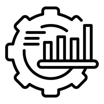 Job graph chart icon outline vector. Work time Illustrazione stock