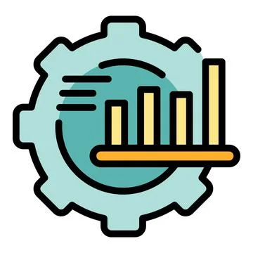 Job graph chart icon vector flat Stock Illustration