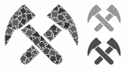 Job hammers Mosaic Icon of Bumpy Elements Stock Illustration