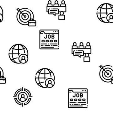Job Hunting Seamless Pattern Vector イラスト素材
