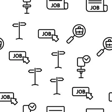 Job Hunting Vector Seamless Pattern Stock Illustration