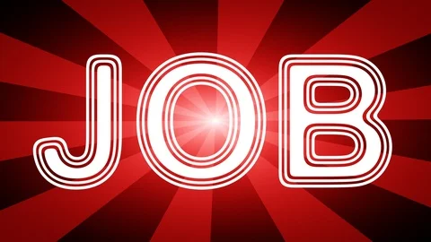 Job icon in red abstract background with rays. Stock Footage 113668579