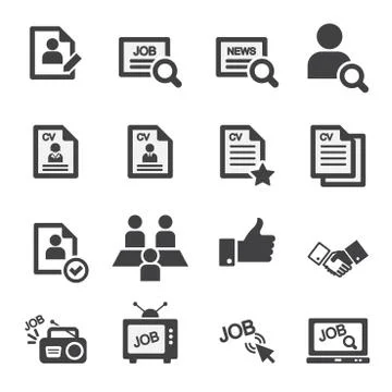 Job icon set Stock Illustration