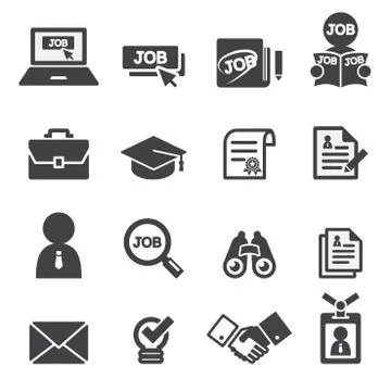 Job icon set Stock Illustration