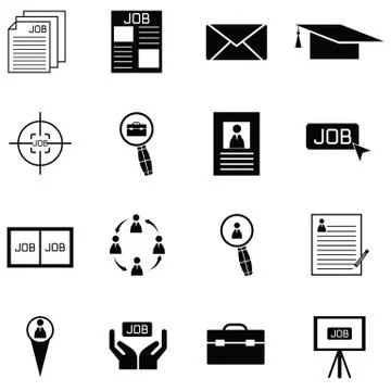 Job icon set Stock Illustration