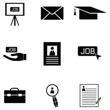 Job icon set Stock Illustration