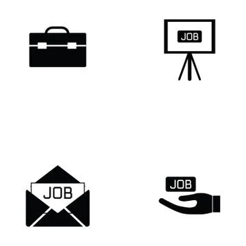 Job icon set Stock Illustration