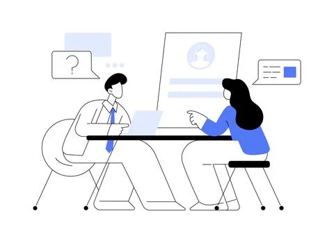 Job interview abstract concept vector illustration. Stock Illustration