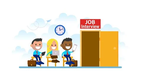 Job Interview and Recruiting vector illustration.	 Stock Illustration