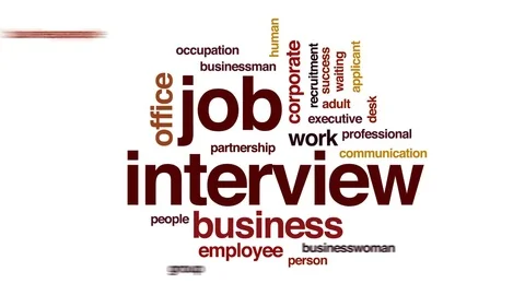 Job interview animated word cloud, text ... | Stock Video | Pond5