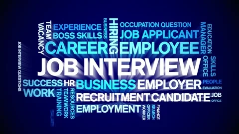 Job interview animated word cloud,animat... | Stock Video | Pond5